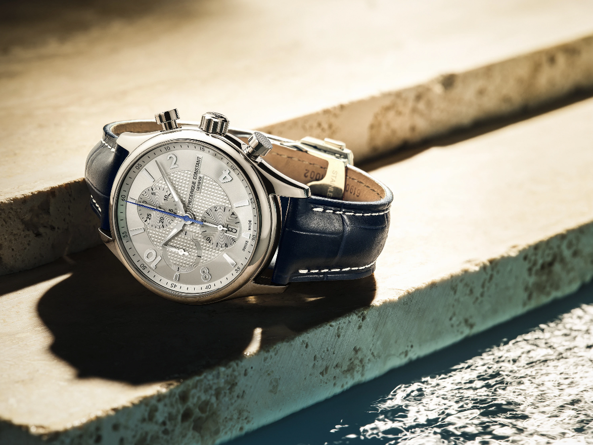 Runabout Chronograph Automatic Dari Pesona Dial Biru Frederique Constant