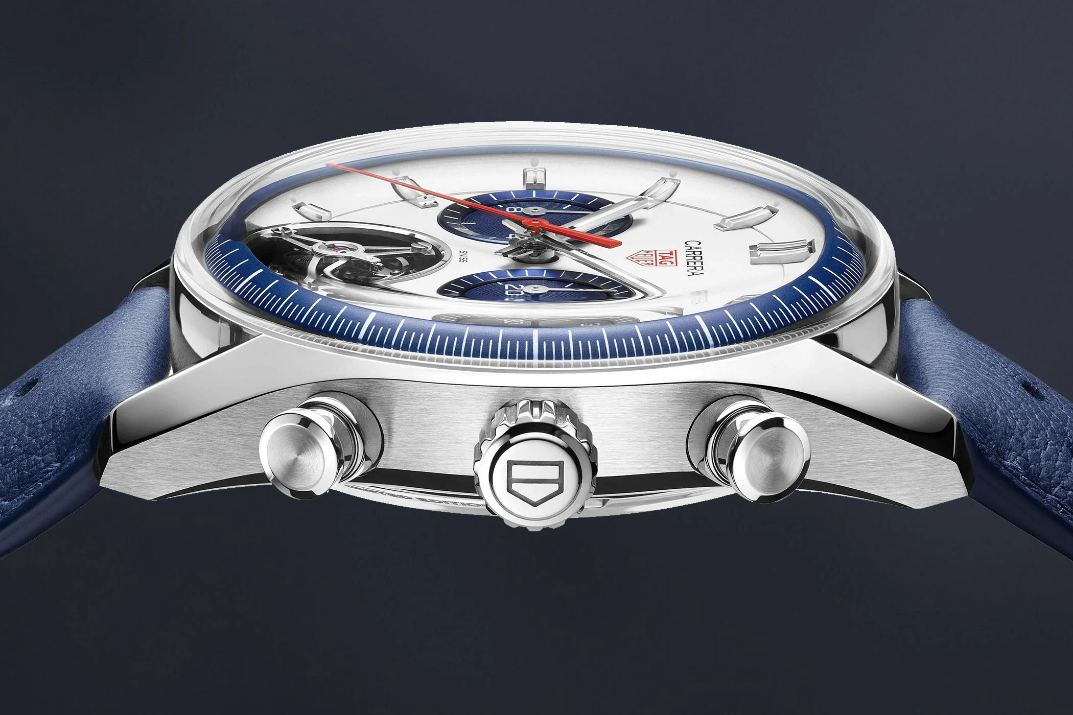 TAG HEUER CARRERA CHRONOGRAPH TOURBILLON BLUE PANDA CBS5013 1 TAG HEUER CARRERA CHRONOGRAPH TOURBILLON BLUE PANDA CBS5013 1