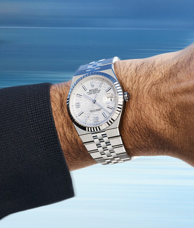 rolex new watches 2025 the land dweller roger federer wrist watch rfederer 2411ab 7 portrai